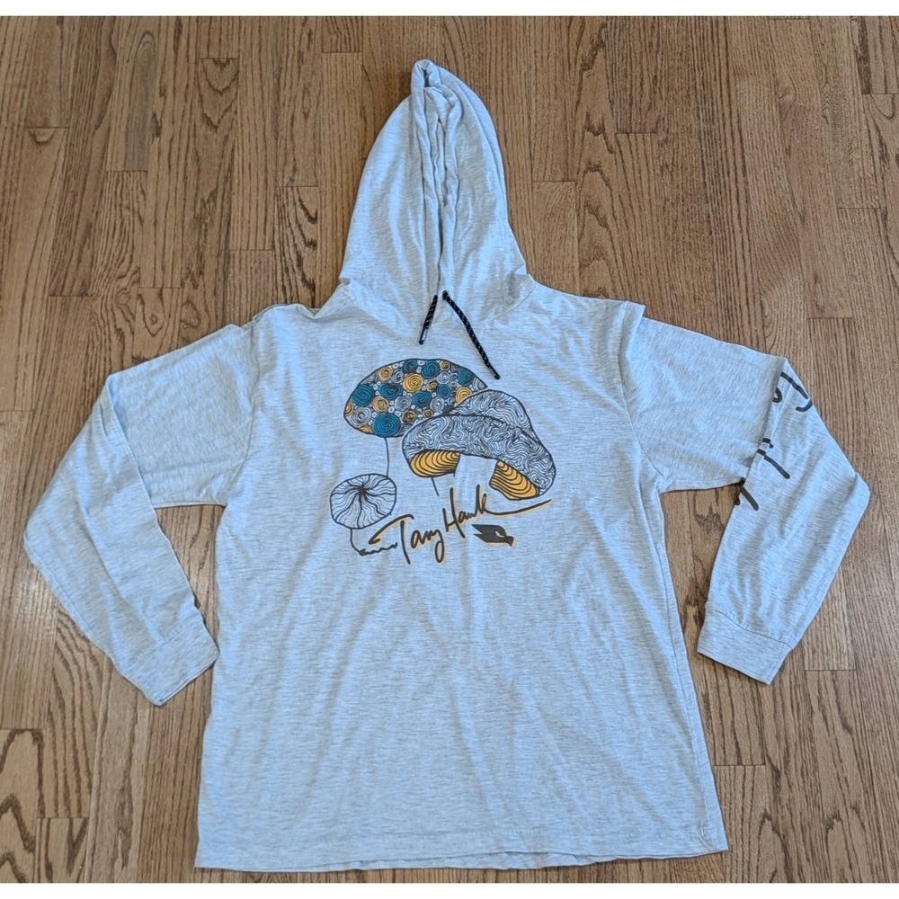 Tony Hawk Graphic Lightweight Skate Gray Hoodie Pullover Shroomed Out Men's XL